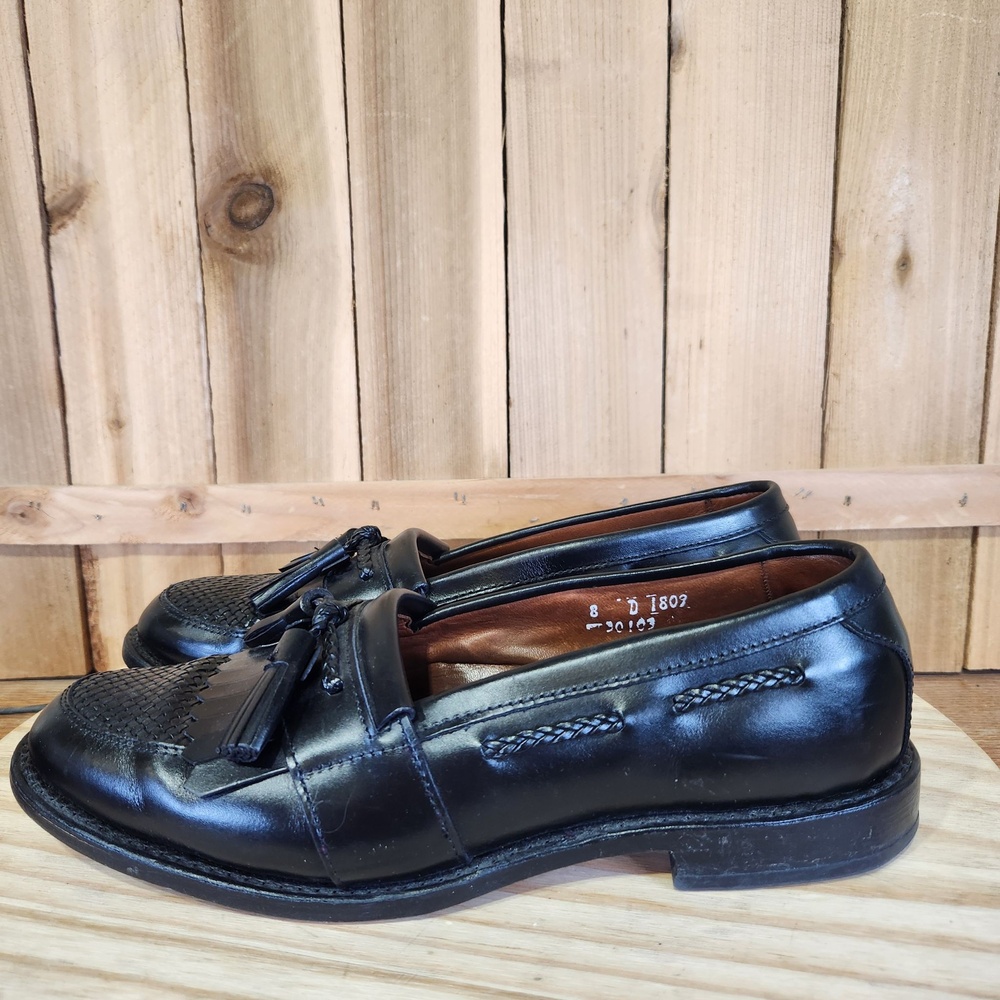 Allen Edmonds Cody Shoes Mens 8 D Black Leather Tassel Loafers Dress USA Made
